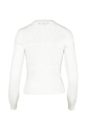 The Pointelle Detail Knit Top - Snow