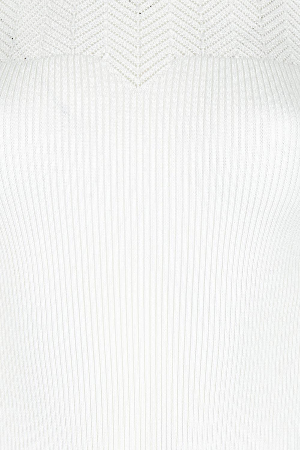 The Pointelle Detail Knit Top - Snow