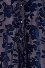 The Soft Burnout Velvet Shirt – Navyblue