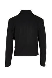 Product shot of the The Buttoned Blazer With Pocket Details – Black in colour Black, from the back