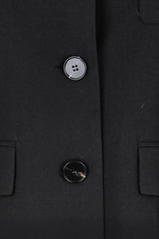 Product shot of the The Buttoned Blazer With Pocket Details – Black in colour Black, showing detail