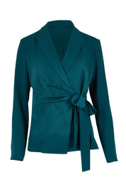Product shot of The Soft Suiting Lined Blazer in colour Darkteal (Green), from the front