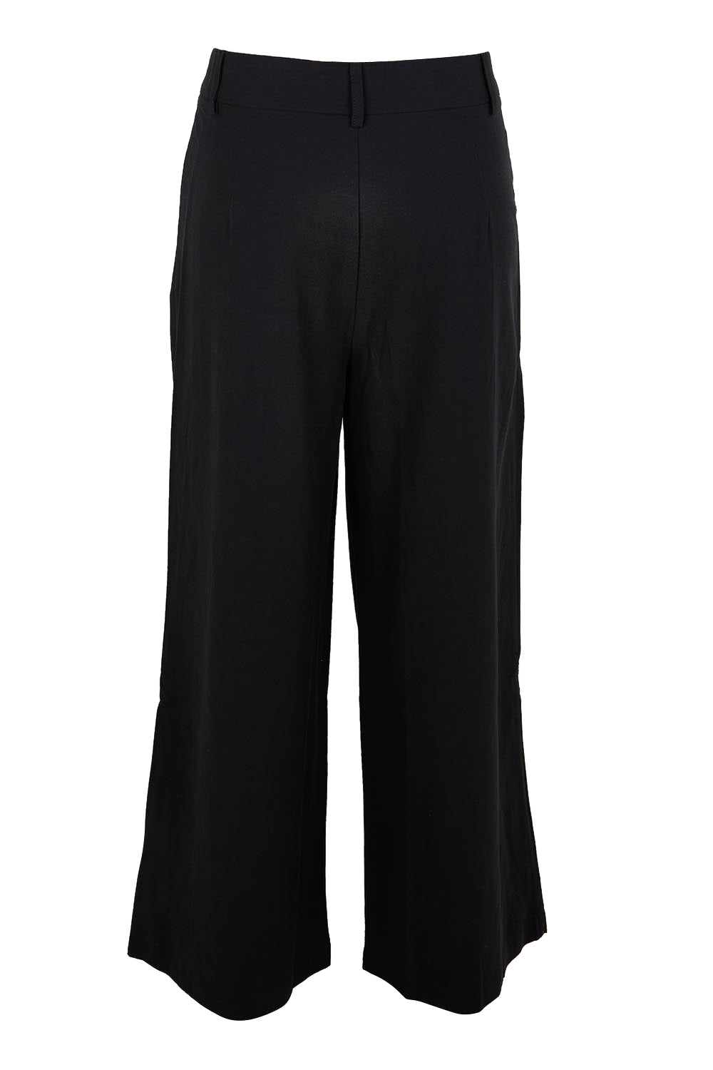 Product shot of the The Linen Blend Tailored Pant - Black in colour Black, from the back