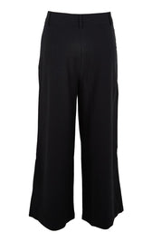 Product shot of the The Linen Blend Tailored Pant - Black in colour Black, from the back