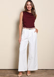 The Linen Blend Tailored Pant - Snow