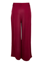 Product shot of the The Soft Suiting Pant – Burgundy in colour Burgundy, from the back