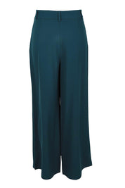 Product shot of the The Soft Suiting Pant – Darkteal in colour Darkteal, from the back