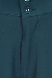 Product shot of the The Soft Suiting Pant – Darkteal in colour Darkteal, showing detail