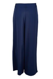Product shot of the The Soft Suiting Pant – Navy in colour Navy, from the back