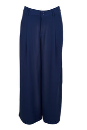 Product shot of the The Soft Suiting Pant – Navy in colour Navy, from the front