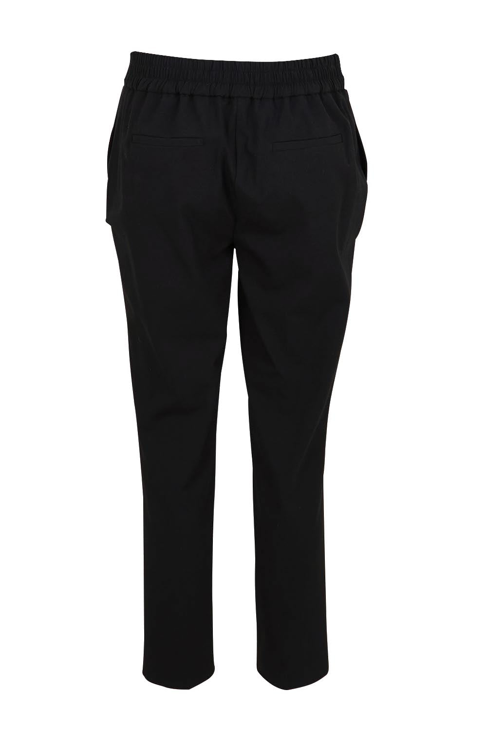 Product shot of the The Tapered Pull On Stretch Pant – Black in colour Black, from the back
