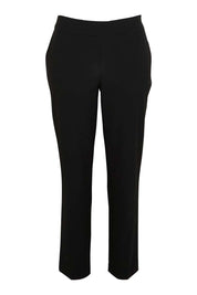 Product shot of the The Tapered Pull On Stretch Pant – Black in colour Black, from the front