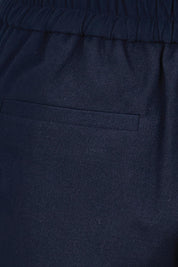 Product shot of the The Tapered Pull On Stretch Pant – Navy in colour Navy, showing detail