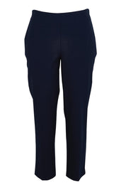 Product shot of the The Tapered Pull On Stretch Pant – Navy in colour Navy, from the front