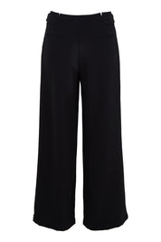 Product shot of The Tab Detail Tailored Pant in colour Black (Black), from the back