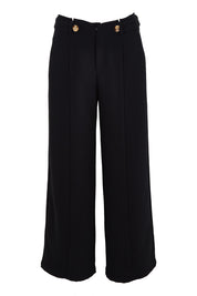 Product shot of The Tab Detail Tailored Pant in colour Black (Black), from the front
