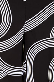 Product shot of the The Printed Stretch Wide Leg Culotte – Contour in colour Contour, showing detail