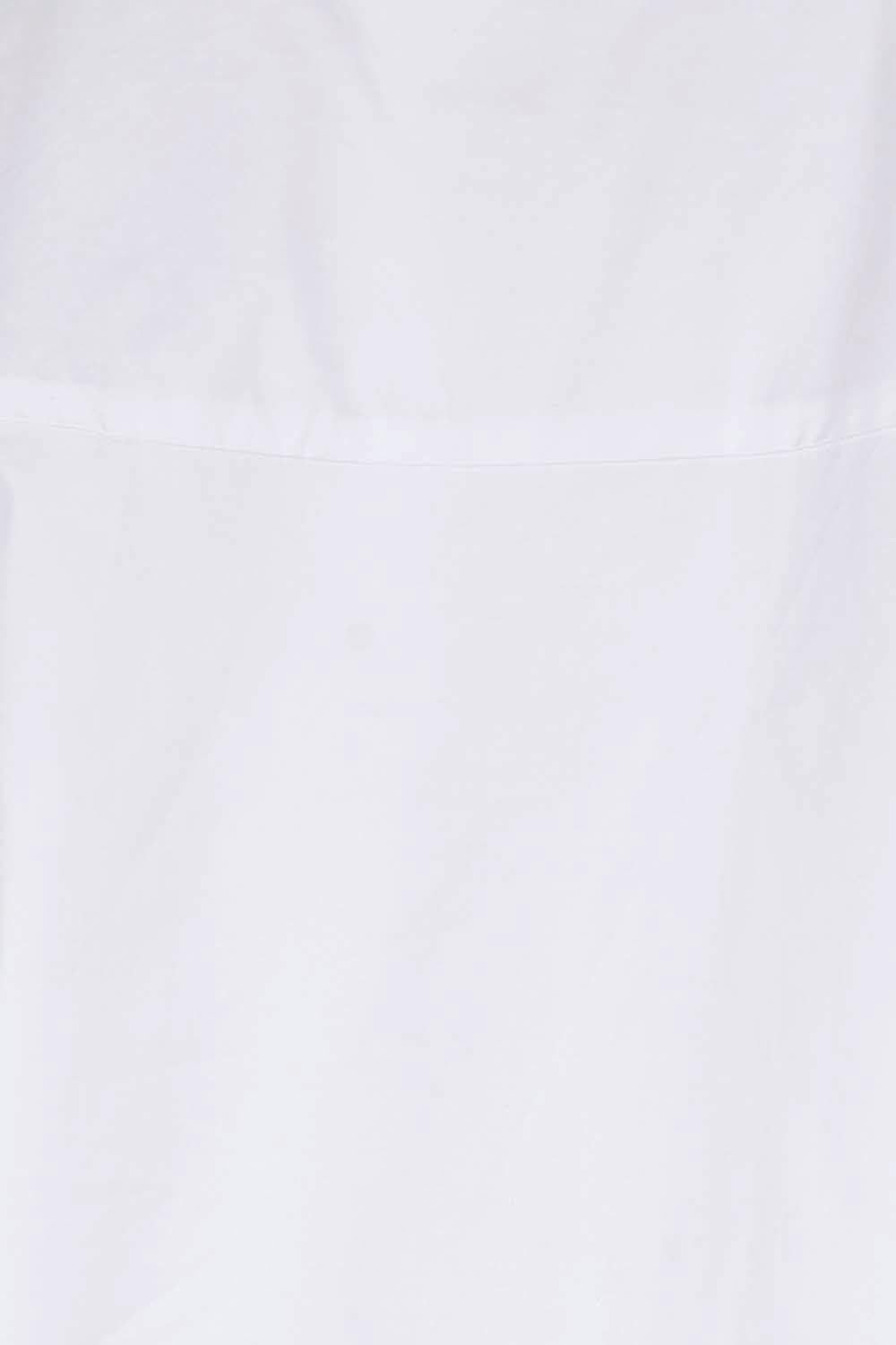 Product shot of the The Luxe Cotton Popover Shirt – White in colour White, showing detail