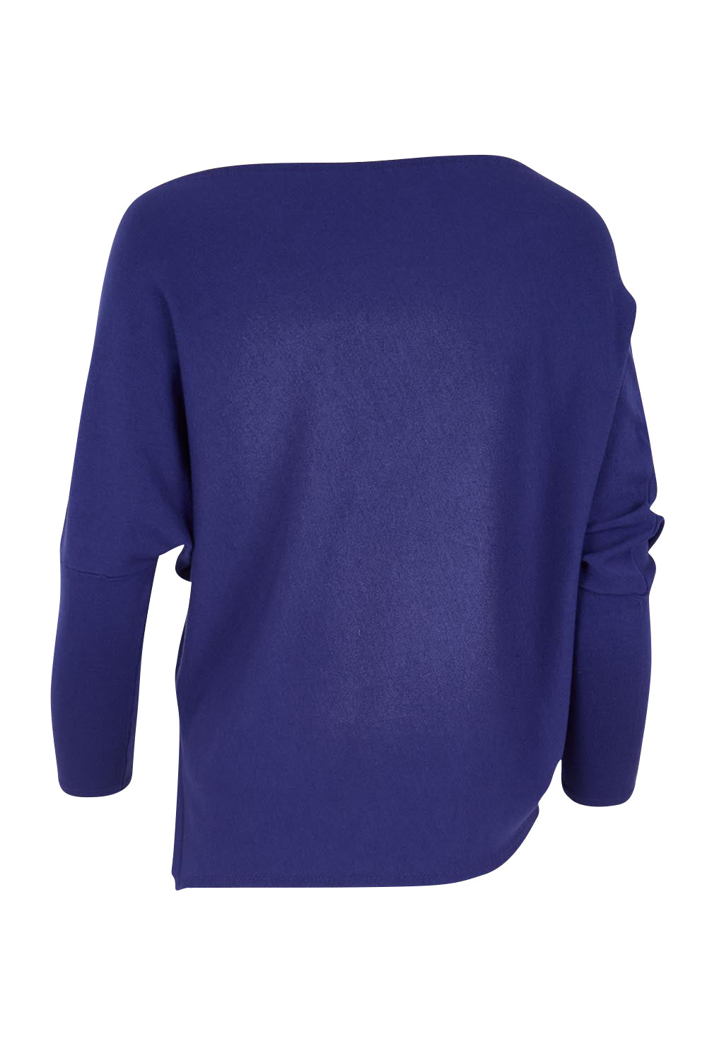 Product shot of the The Pleated Shoulder Knit – Indigoblue in colour Indigoblue, from the back