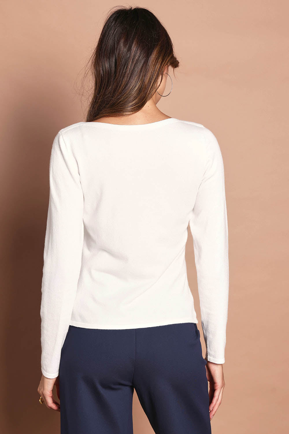 The Soft Boat Neck Knit – Snow