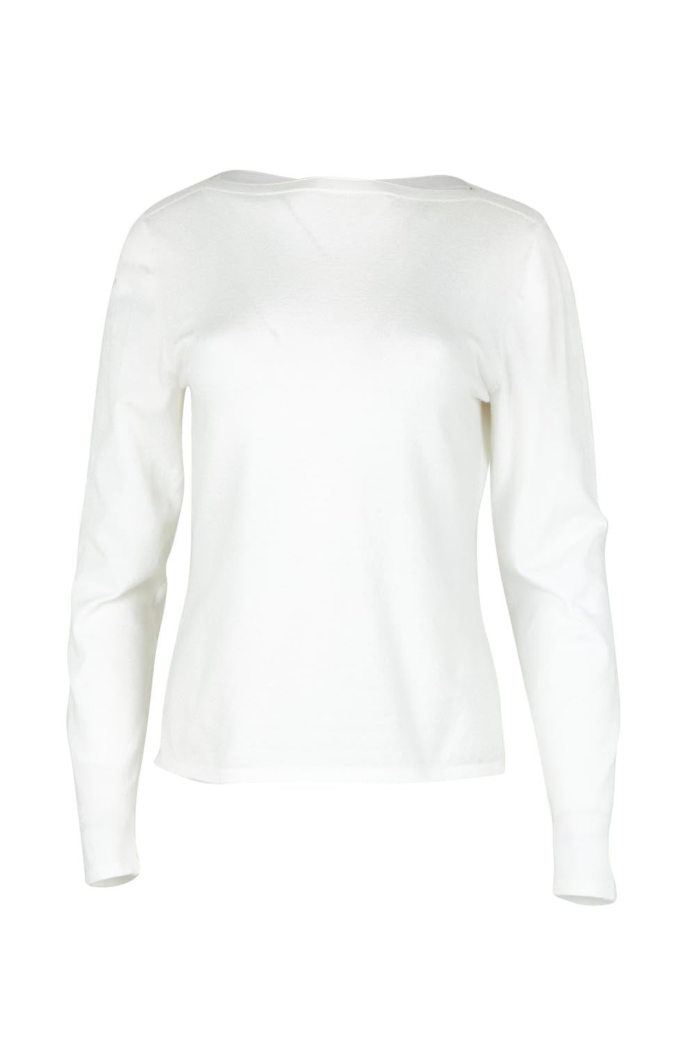 The Soft Boat Neck Knit – Snow