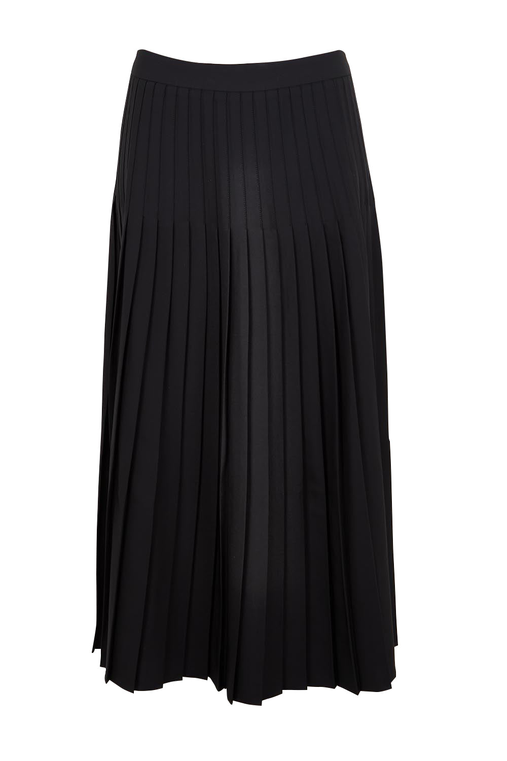 Product shot of the The Luxe Pleated Skirt – Black in colour Black, from the front