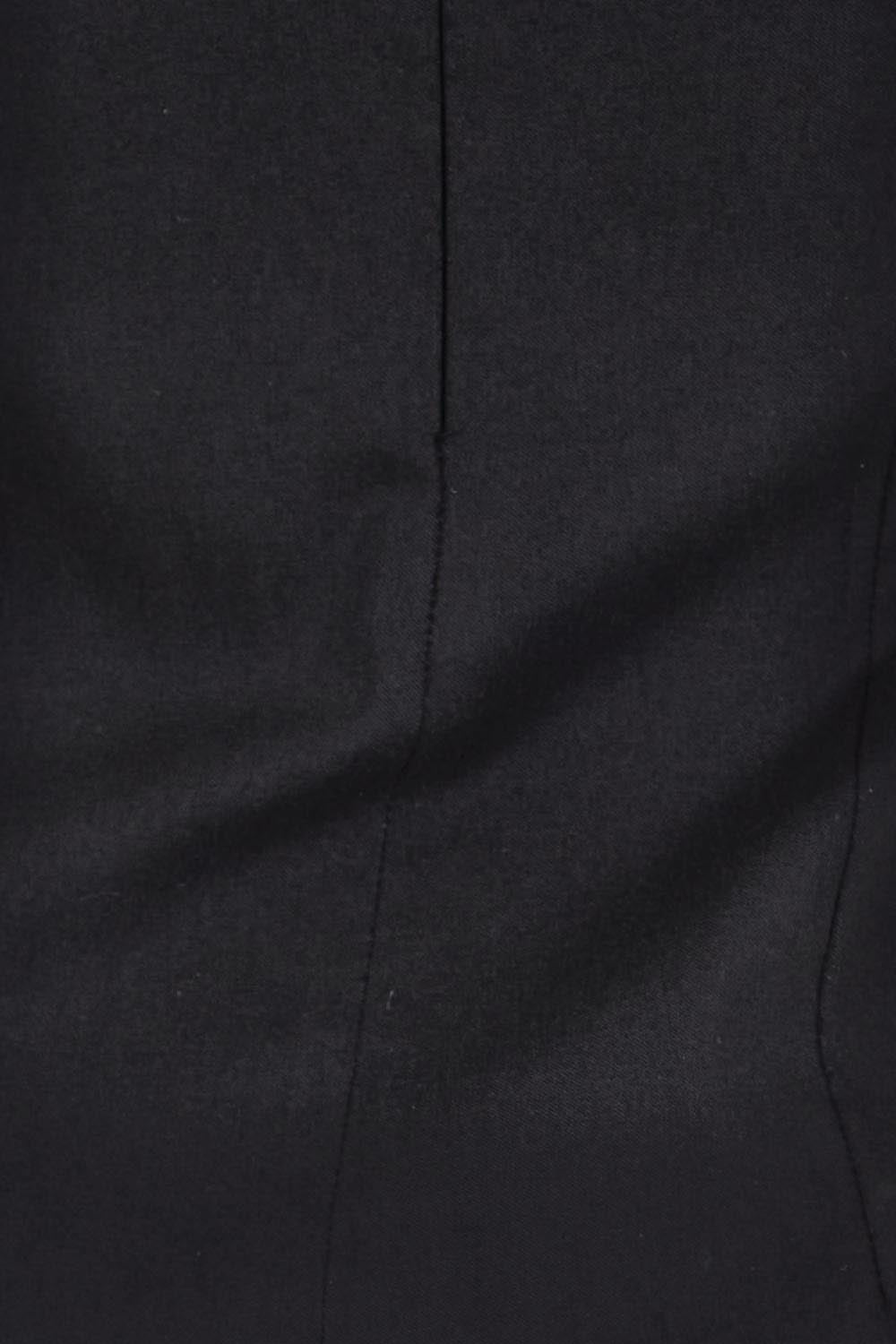 Product shot of the The Stretch Boat Neck Top – Black in colour Black, showing detail