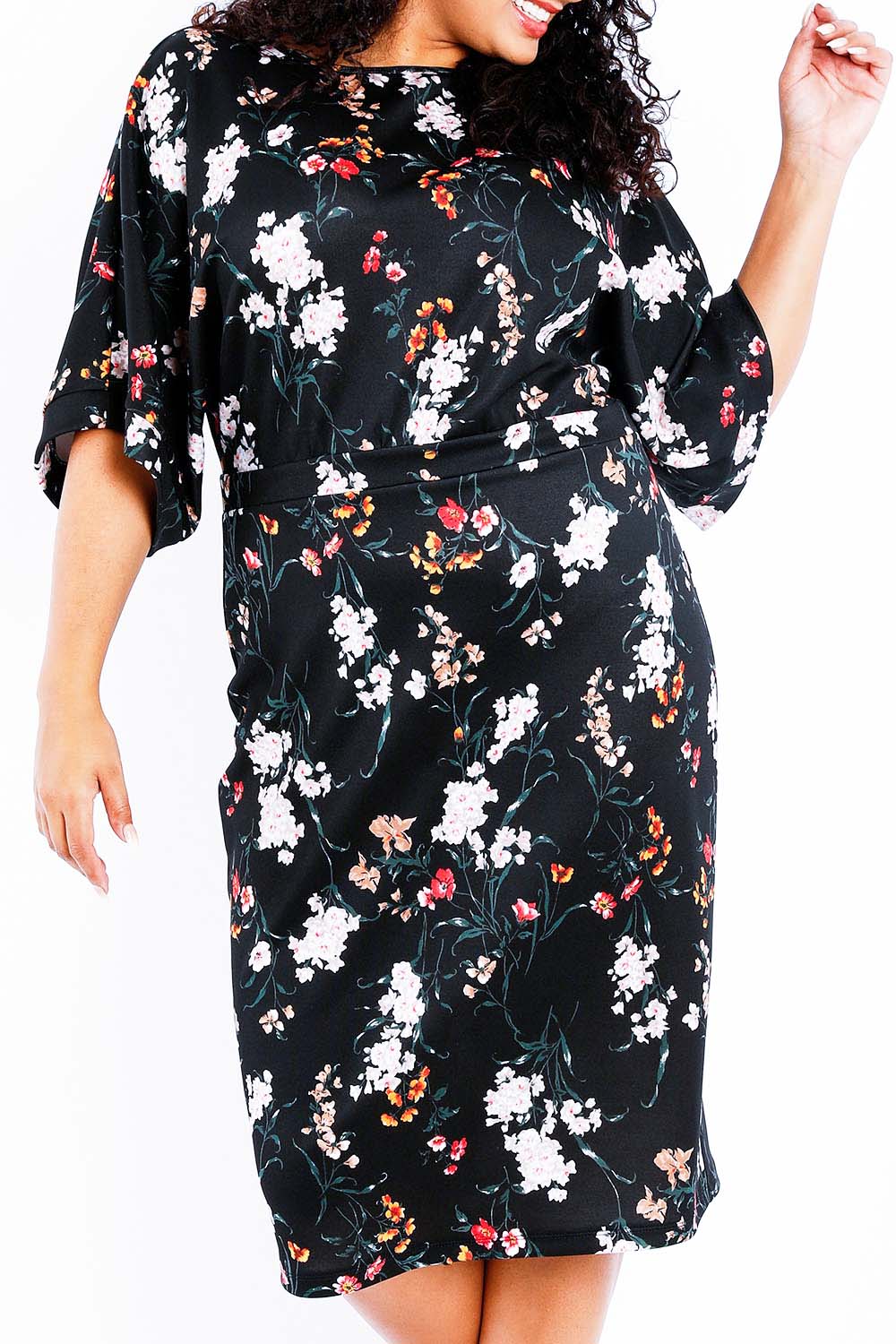 Preloved The Printed Kimono Sleeve Pencil Dress - Garden