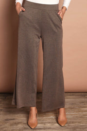 The Herringbone Wide Leg Pull On Pant – Camelbrown