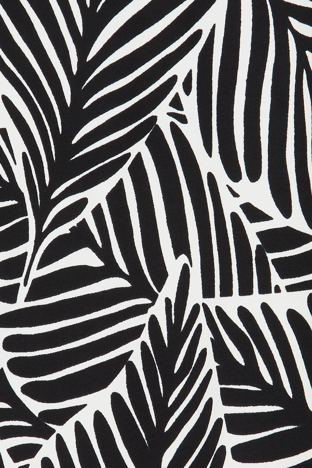 Product shot of The Printed Reversible Cowl Neck Top in colour Leaf (Black), detail