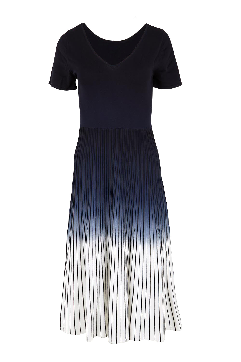 Product shot of the The Reversible Ombre Knit Dress – Inkivory in colour Inkivory, from the front