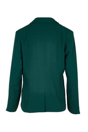 Product shot of the The Soft Suiting Lined Button Blazer – Darkteal in colour Darkteal, from the back