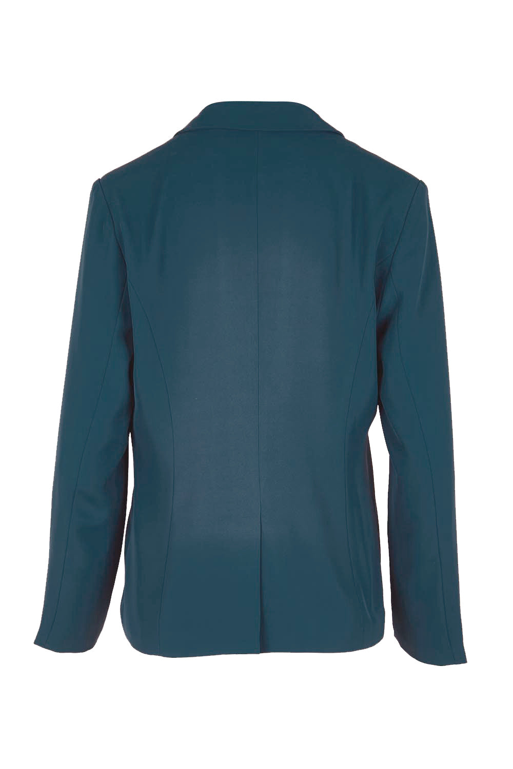 Product shot of the The Soft Suiting Lined Button Blazer – Darkteal in colour Darkteal, from the back
