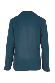 Product shot of the The Soft Suiting Lined Button Blazer – Darkteal in colour Darkteal, from the back