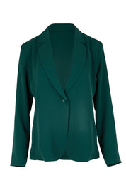 Product shot of the The Soft Suiting Lined Button Blazer – Darkteal in colour Darkteal, from the front