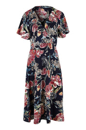 Preloved The Printed Jersey Faux Wrap Dress - Navytulip