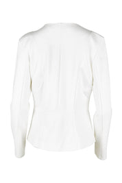 Product shot of The Adore Jacket in colour Ivory (White), from the back
