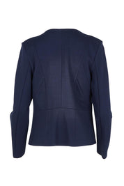 Product shot of The Ponte Adore Jacket in colour Darknavy (Blue), from the back