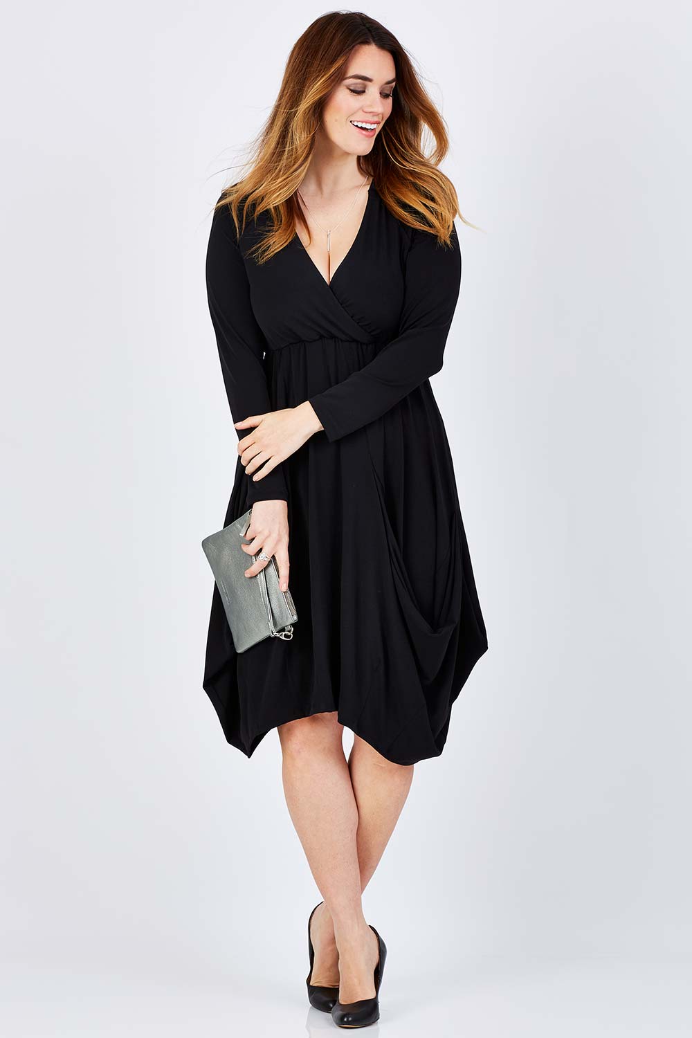 Preloved Belle Loose Pockets Dress - Black