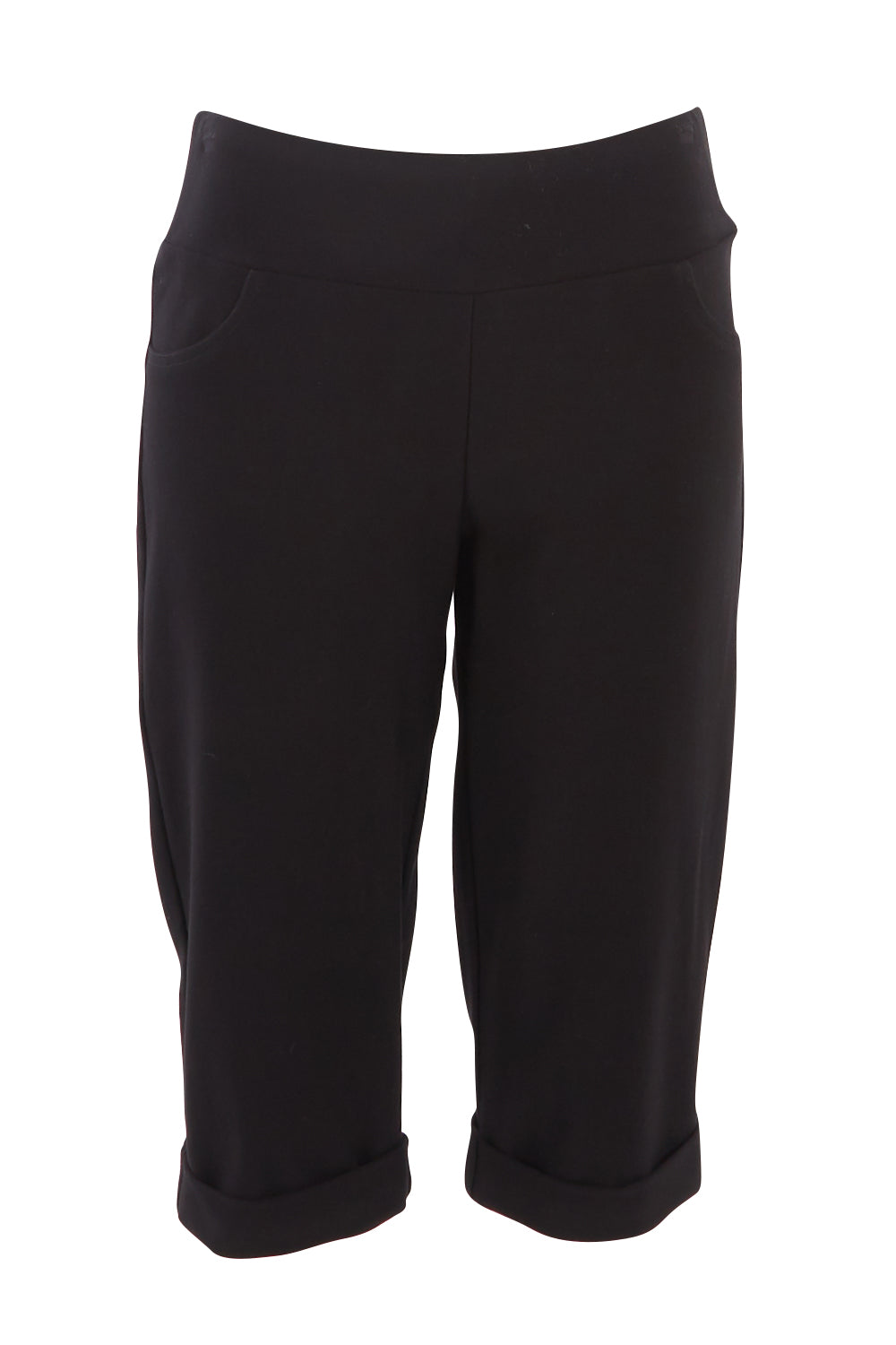Product shot of the Belle Knee Short in colour Black (Black), from the front