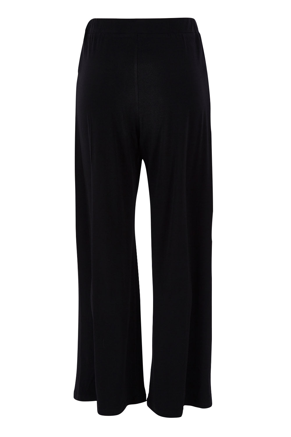 Product shot of the Belle Wide Leg Pant in colour Black (Black), from the back