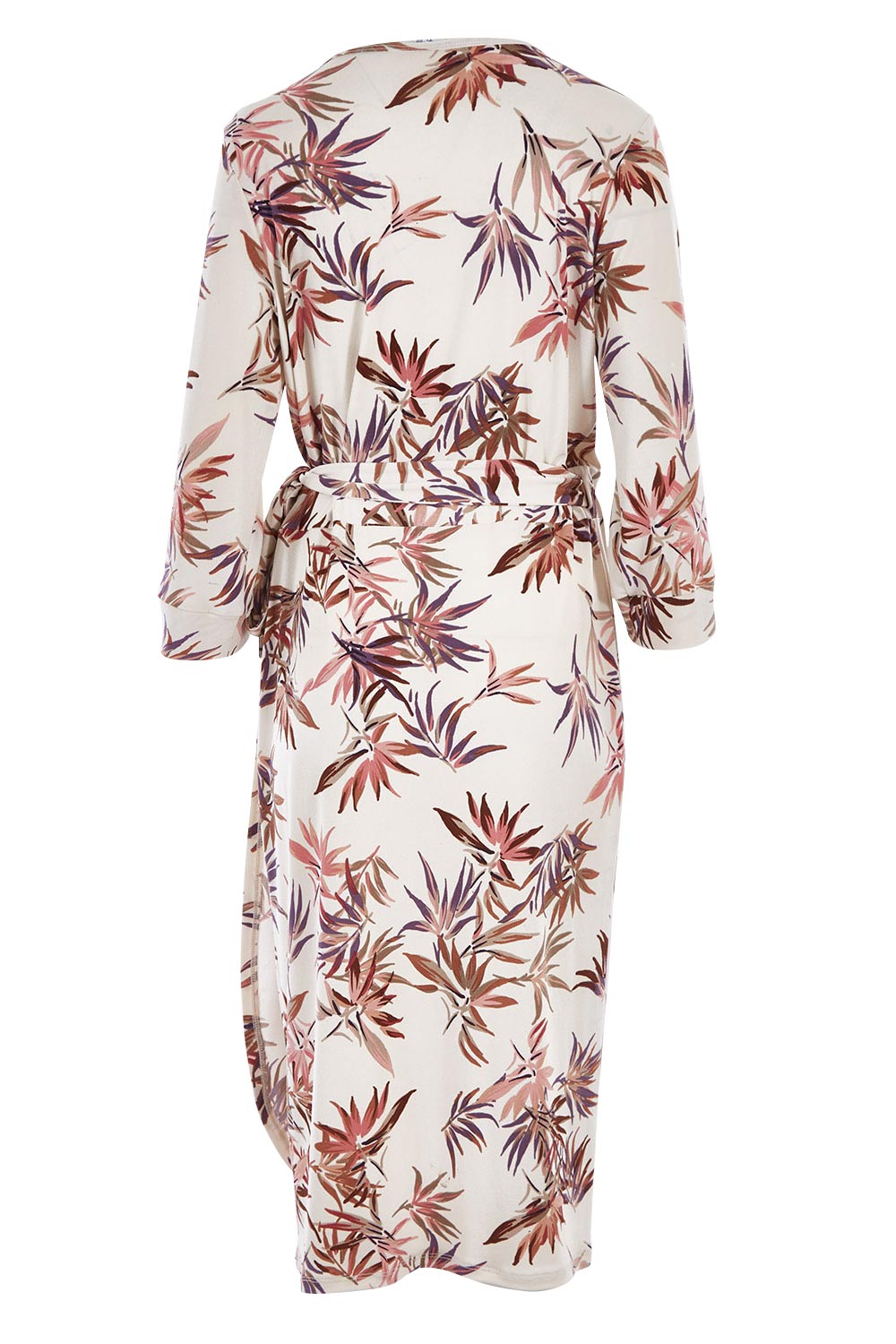 Product shot of the Belle Crepe Wrap Dress in colour Leaf (White), from the back