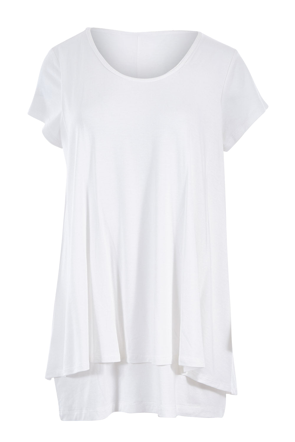 Product shot of the Belle New Cap Sleeve Forgiver Tee in colour Vanilla (White), from the front