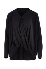 Product shot of the Belle High Low Knit in colour Black (Black), from the front