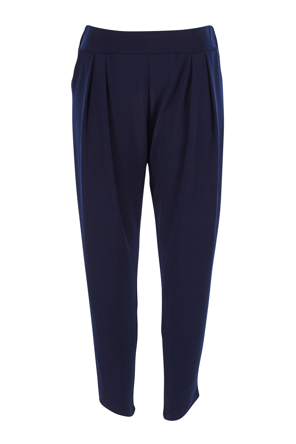 Product shot of the Belle Taper Pant in colour Navy (Blue), from the front