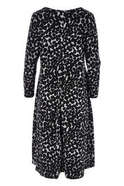 Product shot of the Belle Wooly Knit Dress in colour Greydot (Grey), from the back