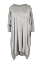 Product shot of the Belle Essential Throw Over in colour Greymarle (Grey), from the front