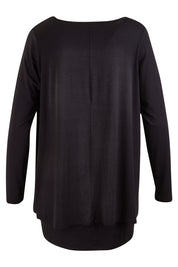 Product shot of the Belle Forgiver Tunic in colour Black (Black), from the back