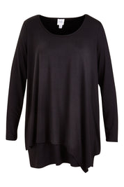 Product shot of the Belle Forgiver Tunic in colour Black (Black), from the front