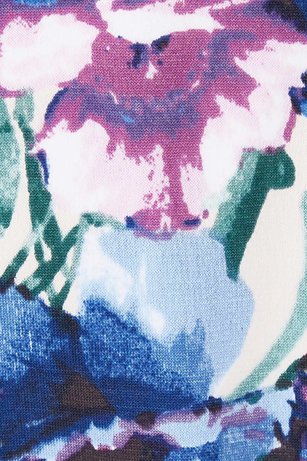 Product shot of the Belle Lavender Floral Wrap Dress in colour Lavender (Purple), detail